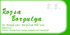 rozsa borgulya business card